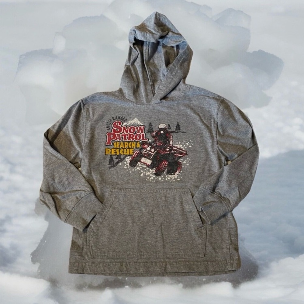 Faded Glory size 6 boys gray pullover hoodie kangaroo pocket shirt